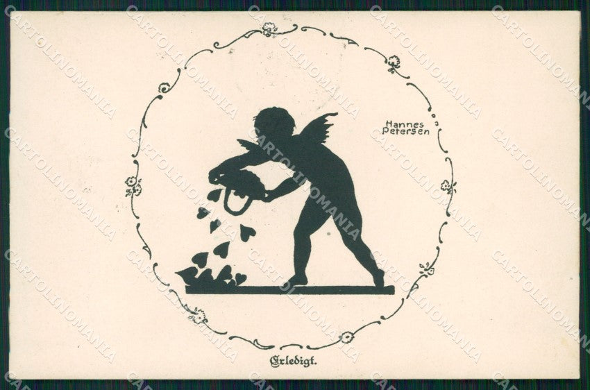 Artist Signed Hannes Petersen Silhouette AK cartolina XP6830 – fronte