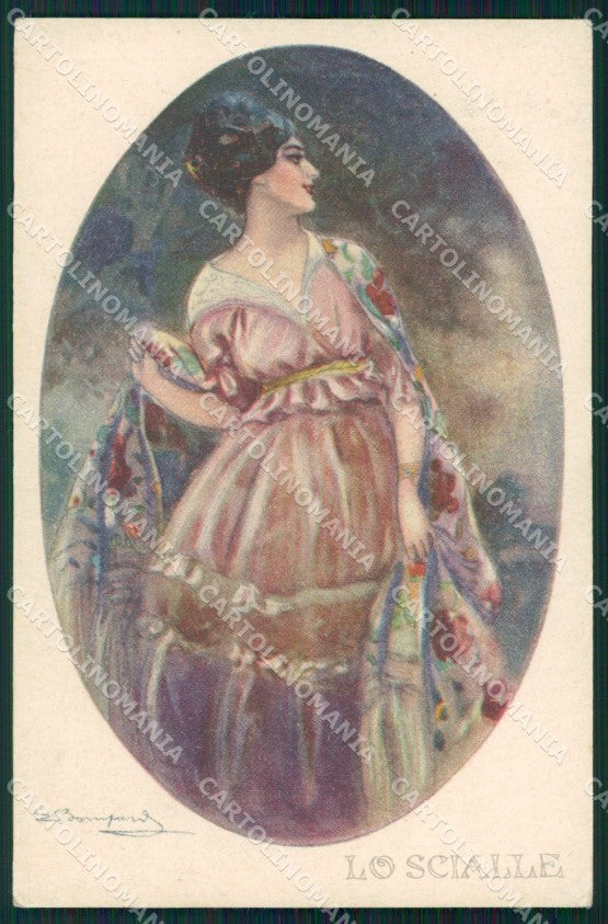 Artist Signed Sergio Bompard Glamour Lady serie 907-4 AK cartolina XP6849 – fronte