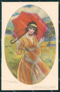 Artist Signed Sergio Bompard Glamour Lady serie 907-1 AK cartolina XP6851 – fronte