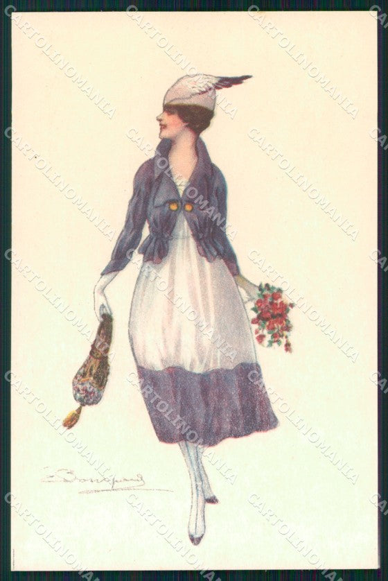 Artist Signed Sergio Bompard Glamour Lady serie 915-6 AK cartolina XP6867 – fronte