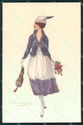 Artist Signed Sergio Bompard Glamour Lady serie 915-6 AK cartolina XP6867 – fronte