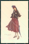 Artist Signed Sergio Bompard Glamour Lady serie 915-2 AK cartolina XP6868 – fronte