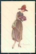Artist Signed Sergio Bompard Glamour Lady serie 915-1 AK cartolina XP6870 – fronte