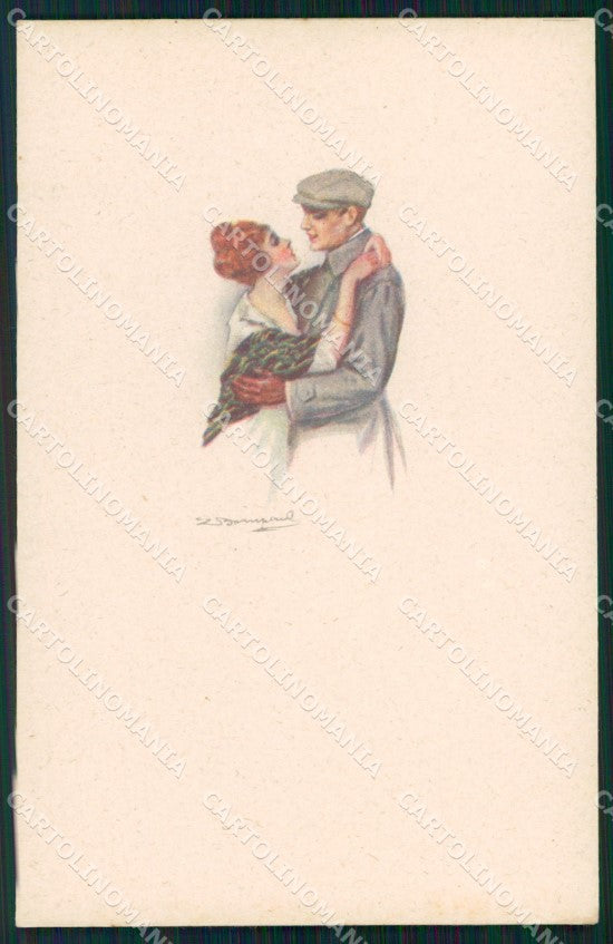 Artist Signed Sergio Bompard Romantic Couple serie 448M-2 AK cartolina XP6872 – fronte