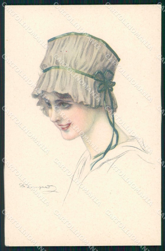 Artist Signed Sergio Bompard Glamour Lady serie 914-6 AK cartolina XP6877 – fronte