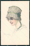 Artist Signed Sergio Bompard Glamour Lady serie 914-6 AK cartolina XP6877 – fronte
