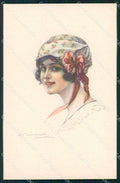 Artist Signed Sergio Bompard Glamour Lady serie 914-3 AK cartolina XP6878 – fronte