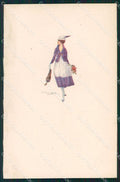 Artist Signed Sergio Bompard Glamour Lady serie 915M-4 AK cartolina XP6890 – fronte