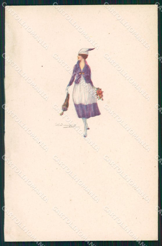 Artist Signed Sergio Bompard Glamour Lady serie 915M-4 AK cartolina XP6890 – fronte