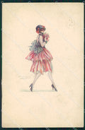 Artist Signed Sergio Bompard Glamour Lady serie 606-3 AK cartolina XP6892 – fronte