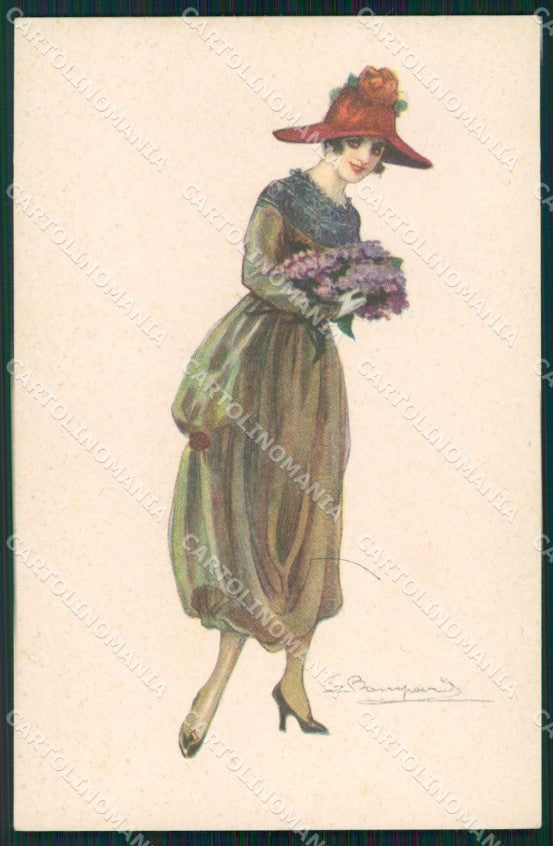 Artist Signed Sergio Bompard Glamour Lady serie 915-1 AK cartolina XP6893 – fronte