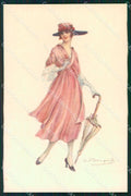 Artist Signed Sergio Bompard Glamour Lady serie 915-3 AK cartolina XP6900 – fronte