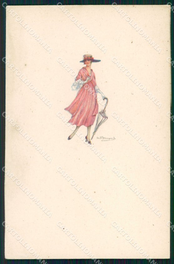 Artist Signed Sergio Bompard Glamour Lady serie 915M-3 AK cartolina XP6906 – fronte