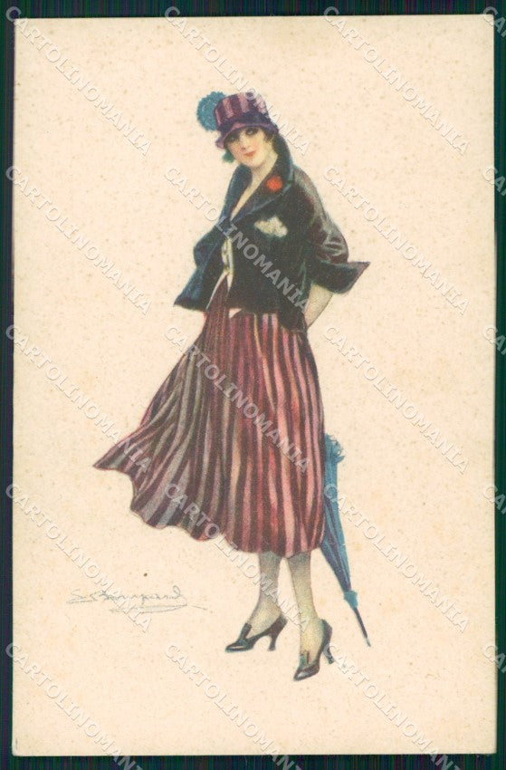 Artist Signed Sergio Bompard Glamour Lady serie 915-2 AK cartolina XP6913 – fronte