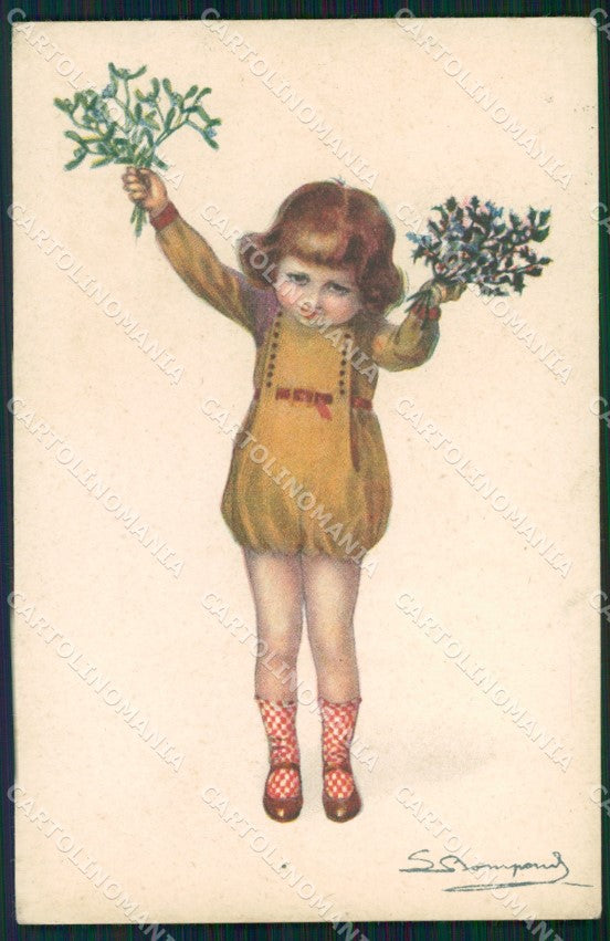 Artist Signed Sergio Bompard Child serie 909-4 AK cartolina XP6922 – fronte