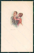 Artist Signed Sergio Bompard Romantic Couple serie 448M-1 AK cartolina XP6933 – fronte