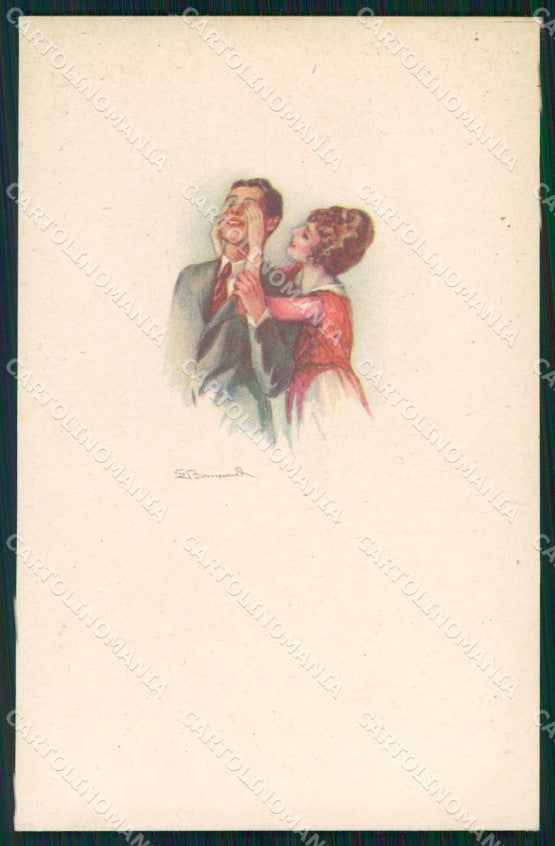 Artist Signed Sergio Bompard Romantic Couple serie 448M-1 AK cartolina XP6933 – fronte