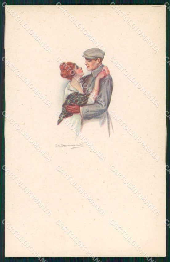 Artist Signed Sergio Bompard Romantic Couple serie 448M-2 AK cartolina XP6934 – fronte