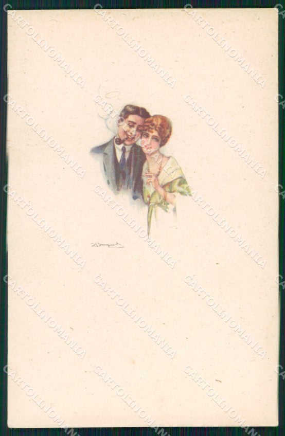 Artist Signed Sergio Bompard Romantic Couple serie 448M-3 AK cartolina XP6935 – fronte