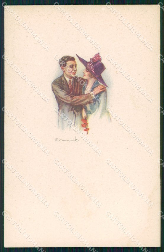 Artist Signed Sergio Bompard Romantic Couple serie 448M-4 AK cartolina XP6936 – fronte
