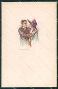 Artist Signed Sergio Bompard Romantic Couple serie 448M-4 AK cartolina XP6936 – fronte