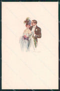 Artist Signed Sergio Bompard Romantic Couple serie 988M-4 AK cartolina XP6937 – fronte