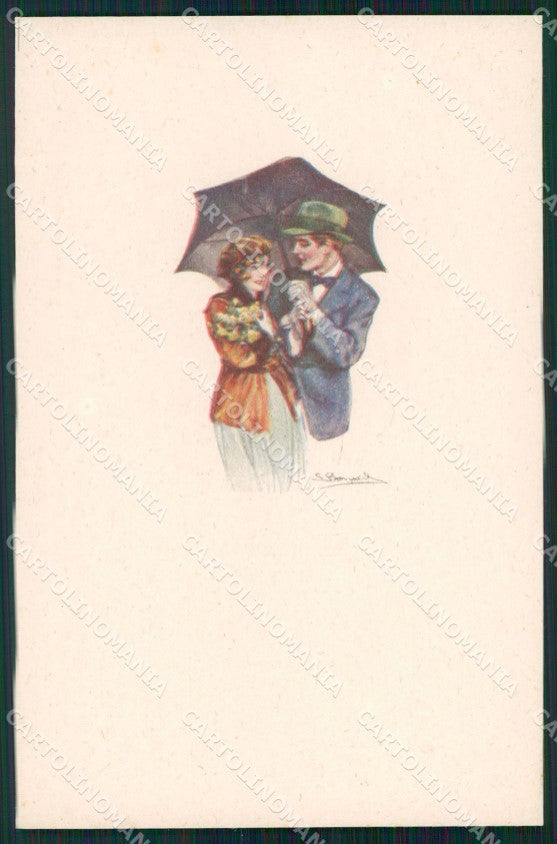 Artist Signed Sergio Bompard Romantic Couple serie 988M-2 AK cartolina XP6940 – fronte