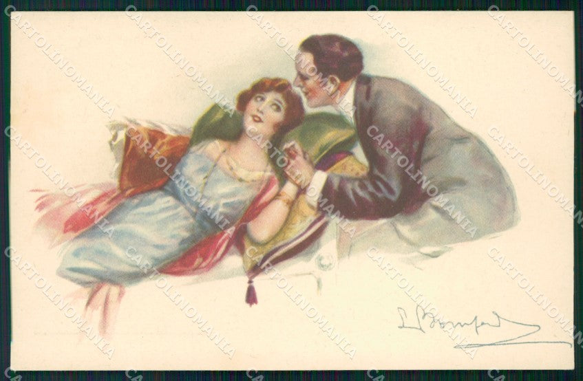 Artist Signed Sergio Bompard Romantic Couple serie 947-6 AK cartolina XP6942 – fronte