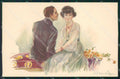 Artist Signed Sergio Bompard Romantic Couple serie 947-4 AK cartolina XP6943 – fronte