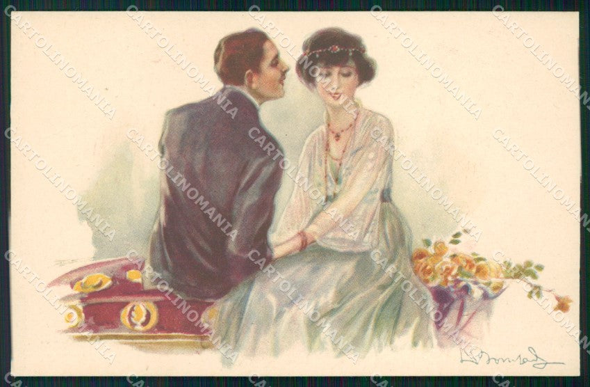 Artist Signed Sergio Bompard Romantic Couple serie 947-4 AK cartolina XP6943 – fronte