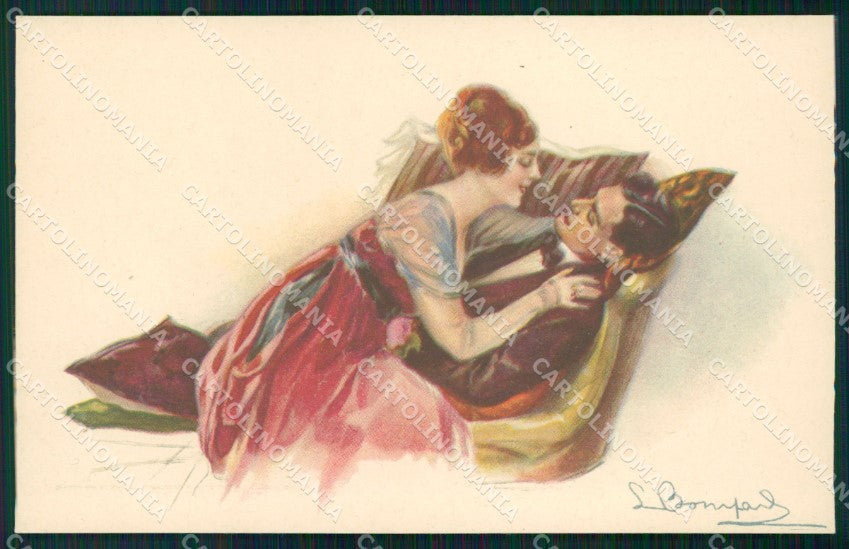 Artist Signed Sergio Bompard Romantic Couple serie 947-3 AK cartolina XP6946 – fronte