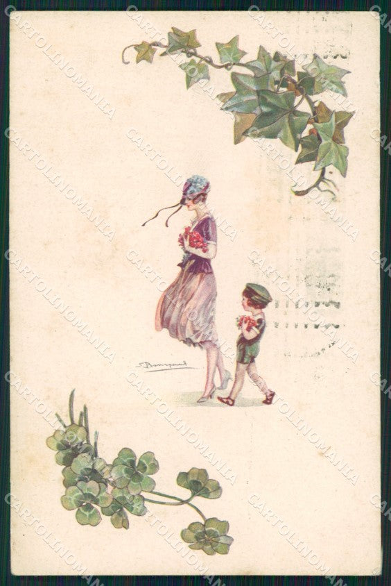 Artist Signed Sergio Bompard Glamour Lady serie 687-1 AK cartolina XP6954 – fronte