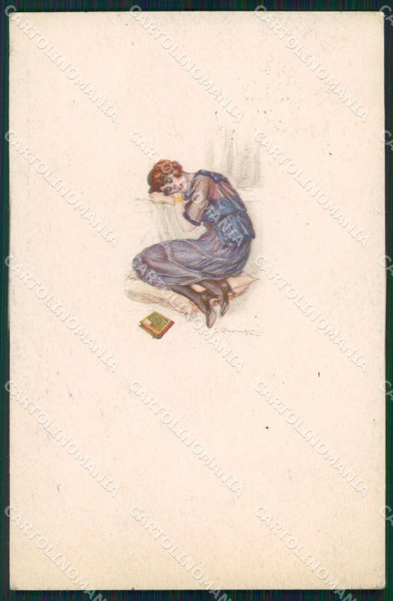 Artist Signed Bompard Glamour Lady serie 512-4 cartolina XP7023 – fronte