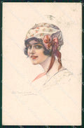 Artist Signed Bompard Glamour Lady serie 914-3 cartolina XP7036 – fronte