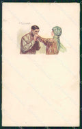 Artist Signed Bompard Romantic Couple serie 433M-1 RIFILATA cartolina XP7044 – fronte