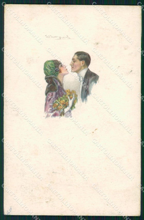 Artist Signed Bompard Glamour Lady serie 509M-1 cartolina XP7048 – fronte