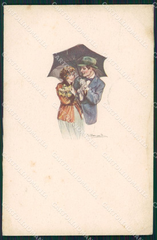 Artist Signed Bompard Romantic Couple serie 988M-2 cartolina XP7050 – fronte