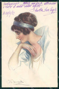 Artist Signed Bompard Glamour Lady serie 955-4 cartolina XP7057 – fronte