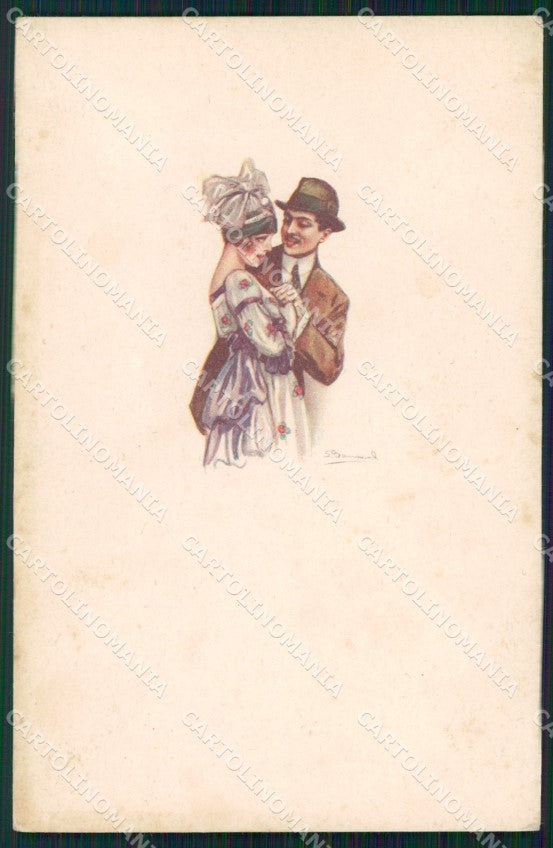 Artist Signed Bompard Romantic Couple serie 988M-1 cartolina XP7065 – fronte
