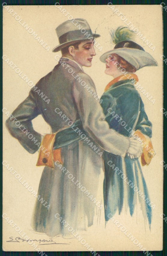 Artist Signed Bompard Romantic Couple serie 988-4 cartolina XP7068 – fronte