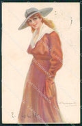 Artist Signed Bompard Glamour Lady serie 951-6 ABRASA cartolina XP7074 – fronte