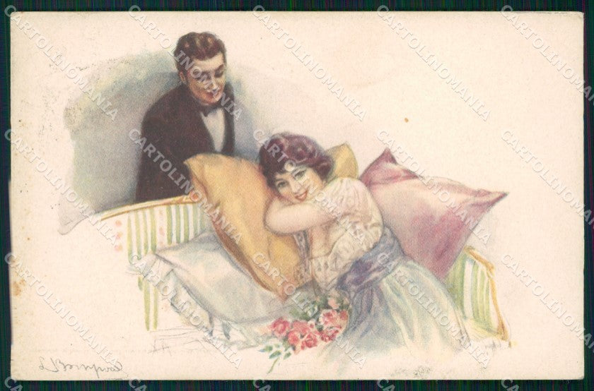 Artist Signed Bompard Romantic Couple serie 947-5 cartolina XP7090 – fronte