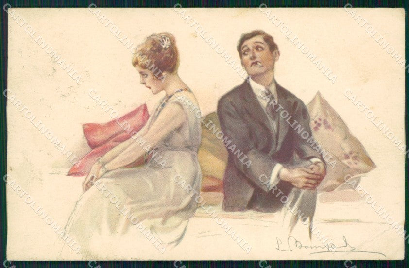 Artist Signed Bompard Romantic Couple serie 947-2 PIEGA cartolina XP7093 – fronte