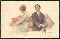 Artist Signed Bompard Romantic Couple serie 947-2 PIEGA cartolina XP7093 – fronte