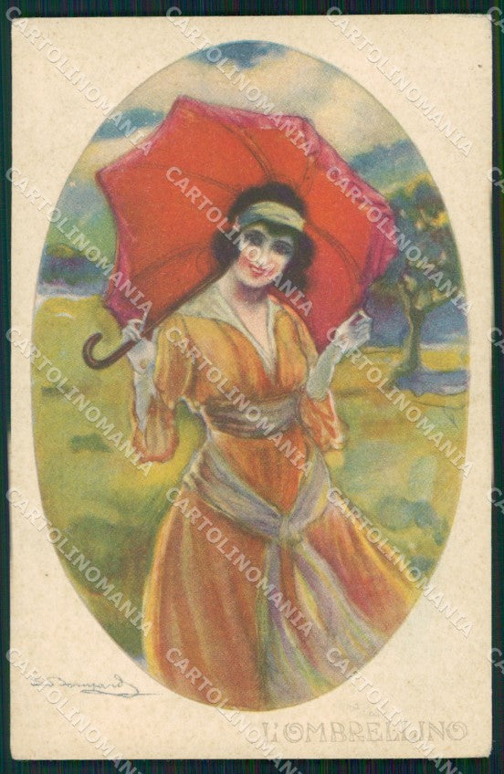 Artist Signed Bompard Glamour Lady serie 907-1 cartolina XP7097 – fronte