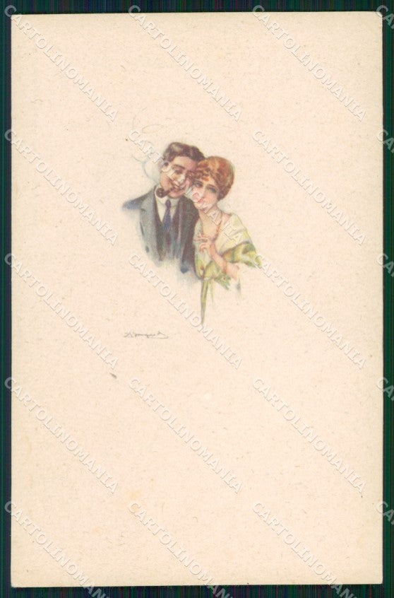 Artist Signed Bompard Romantic Couple serie 448M-3 cartolina XP7100 – fronte