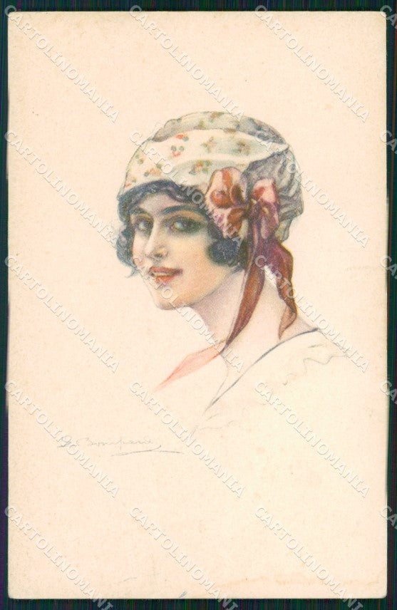Artist Signed Bompard Glamour Lady serie 914-3 cartolina XP7106 – fronte