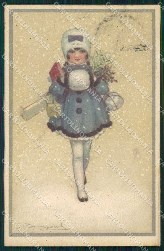 Artist Signed Bompard Child serie 906-5 cartolina XP7112 – fronte