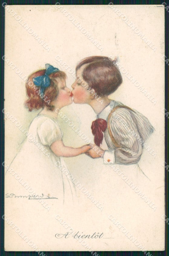Artist Signed Bompard Children serie 920-1 cartolina XP7122 – fronte