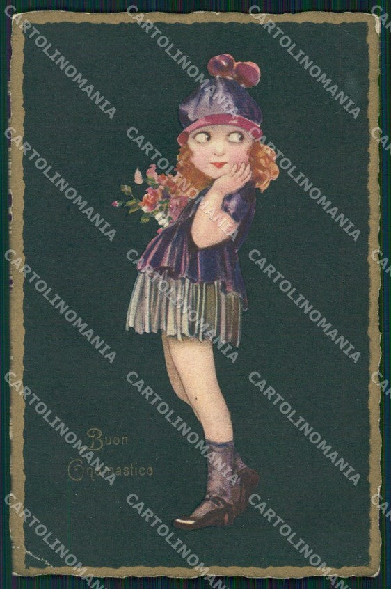 Artist Signed Bompard Child serie 523-4 PIEGHINA cartolina XP7125 – fronte